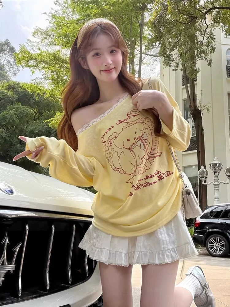 Summer 2026 Loose Cartoon Print UV Protection Long Sleeve T-Shirt Women's Fashionable Daily Wear Student Friendly Casual Top
Summer 2026 Loose Cartoon Print UV Protection Long Sleeve T-Shirt Women's Fashionable Daily Wear Student Friendly Casual Top