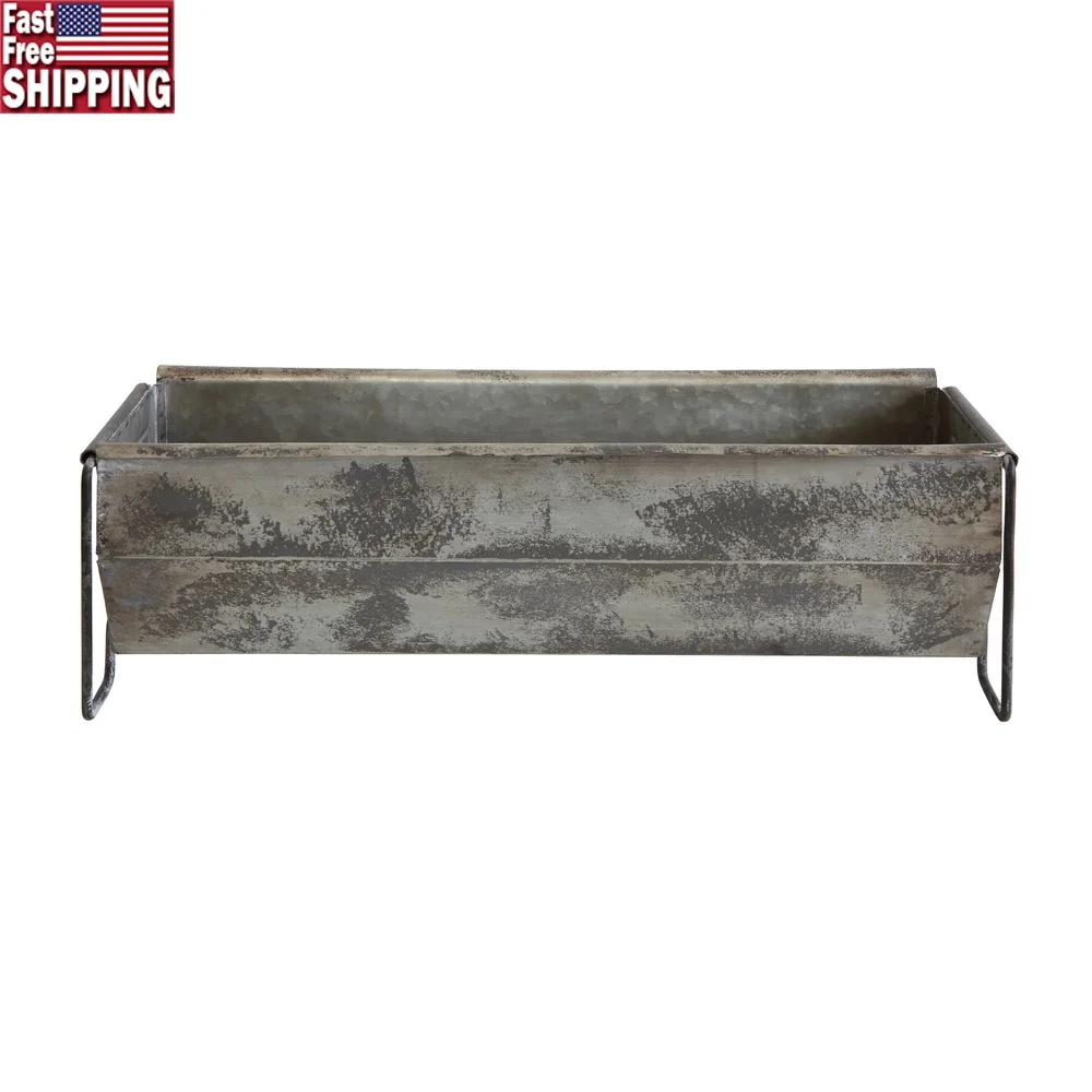 Metal Trough Container Distressed Zinc Planter Storage Rustic Decor Firm Support Plants Miscellaneous Items 19.5x7x6in
Metal Trough Container Distressed Zinc Planter Storage Rustic Decor Firm Support Plants Miscellaneous Items 19.5x7x6in