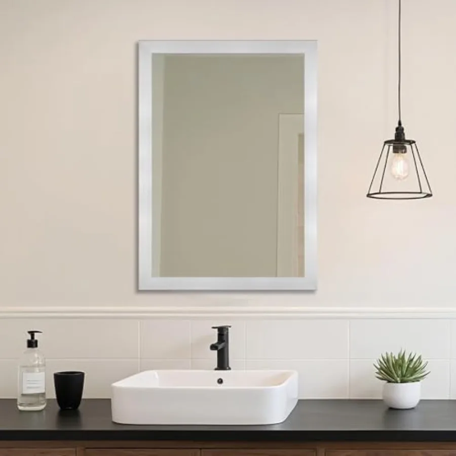 Bathroom Mirror 24 x 36 Rectangular Wall Mirror for Over Sink, Beveled Edge, Nickel Finish, Ideal for Entryway Bedroom Living R
Bathroom Mirror 24 x 36 Rectangular Wall Mirror for Over Sink, Beveled Edge, Nickel Finish, Ideal for Entryway Bedroom Living R