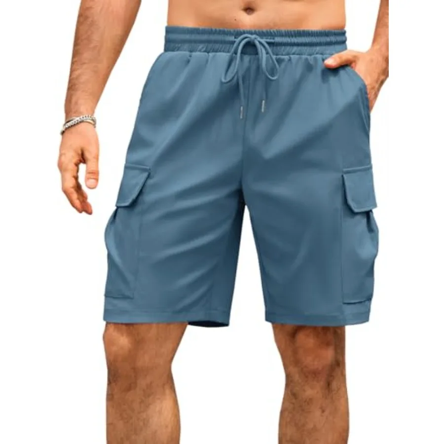 Runcati Mens Cargo Shorts Elastic Waist Drawstring Lightweight Shorts Summer Hiking Casual Shorts with Pockets No Lining
Runcati Mens Cargo Shorts Elastic Waist Drawstring Lightweight Shorts Summer Hiking Casual Shorts with Pockets No Lining