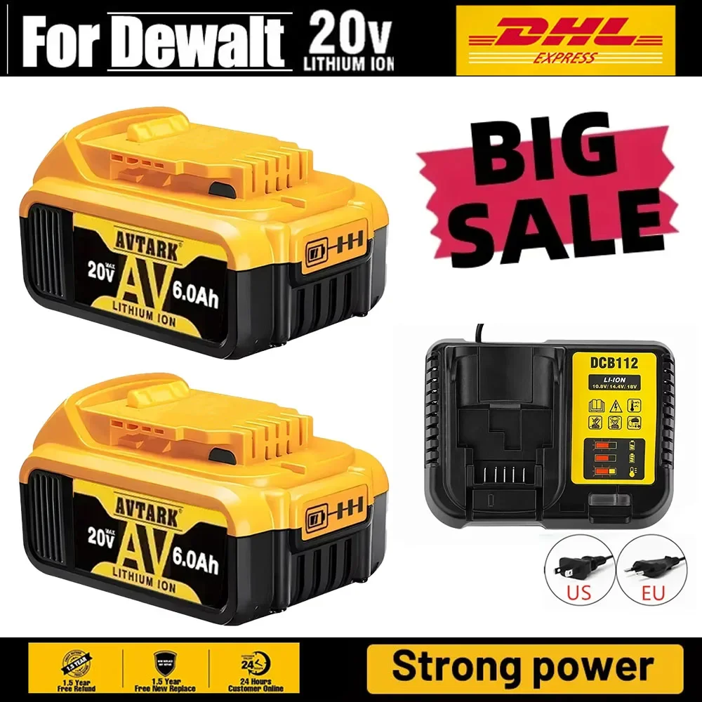18v 20Volt Max Lithium Ion Battery DCB206 DCB205 DCB204 Power Tools 20V 8000mAh DCB203 Lithium Battery Replacement for DeWalt
18v 20Volt Max Lithium Ion Battery DCB206 DCB205 DCB204 Power Tools 20V 8000mAh DCB203 Lithium Battery Replacement for DeWalt