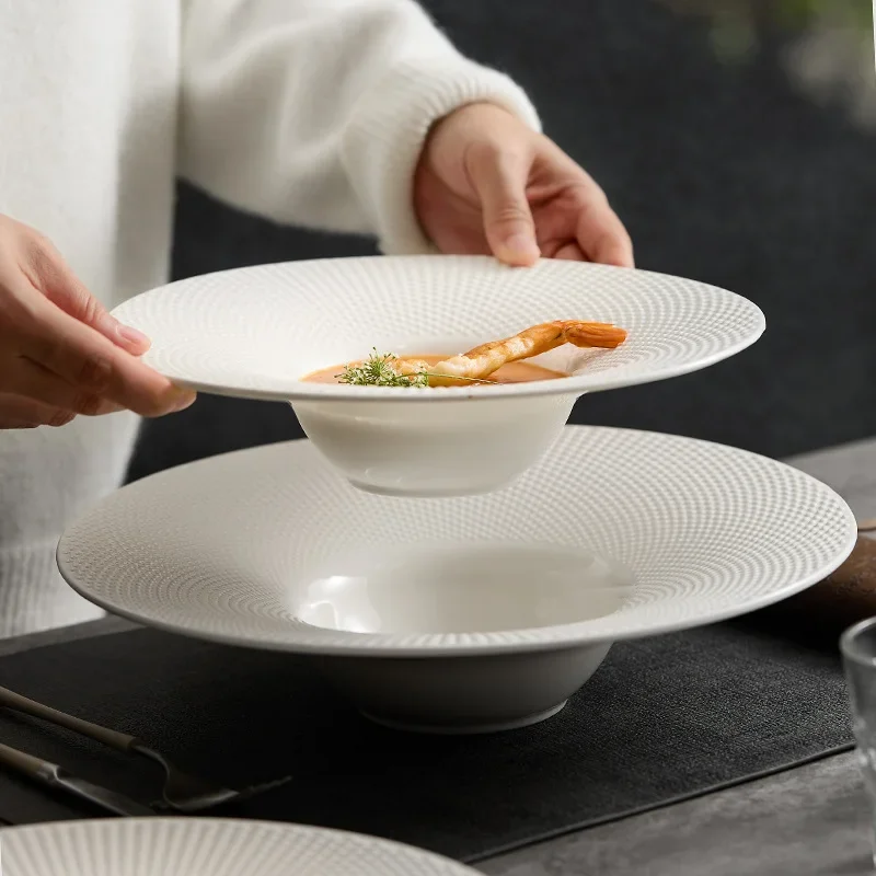Frosted Striped Ceramic Shallow Plate Dessert Plate Sushi Plate Pasta Plates Restaurant Molecular Cooking Creative Tableware
Frosted Striped Ceramic Shallow Plate Dessert Plate Sushi Plate Pasta Plates Restaurant Molecular Cooking Creative Tableware