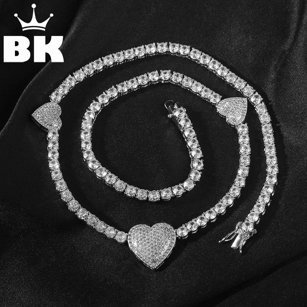 THE BLING KING Mix 3 Heart Tennis Chain 4mm Heart Necklace For Women Iced Out Cz Tennis Chains Charm Hip Hop Jewelry
THE BLING KING Mix 3 Heart Tennis Chain 4mm Heart Necklace For Women Iced Out Cz Tennis Chains Charm Hip Hop Jewelry
