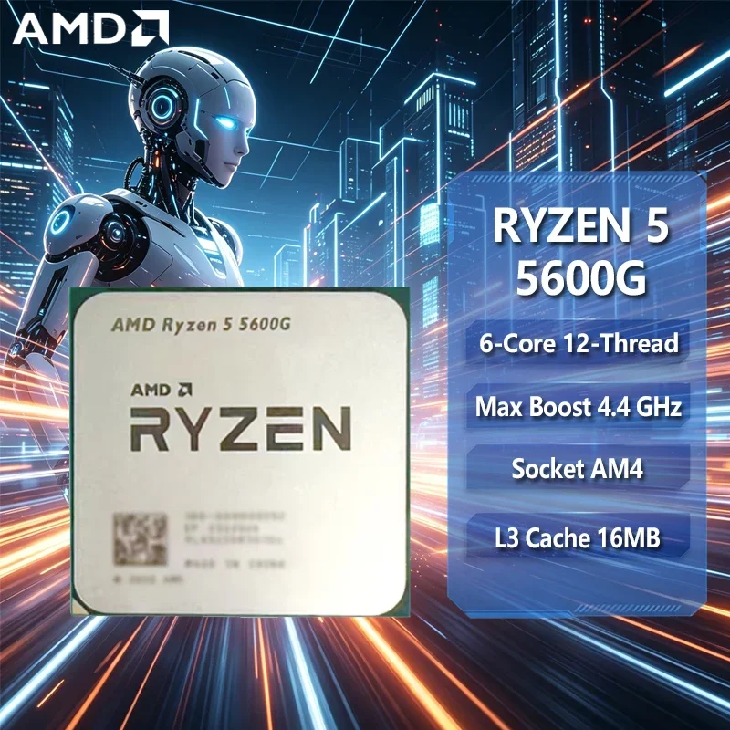 AMD Ryzen 5 5600G AMD R5 5600G CPU 6-Core 12-Thread 4.4GHz Unlocked Desktop Processor Socket AM4 Gaming CPU Without Package
AMD Ryzen 5 5600G AMD R5 5600G CPU 6-Core 12-Thread 4.4GHz Unlocked Desktop Processor Socket AM4 Gaming CPU Without Package