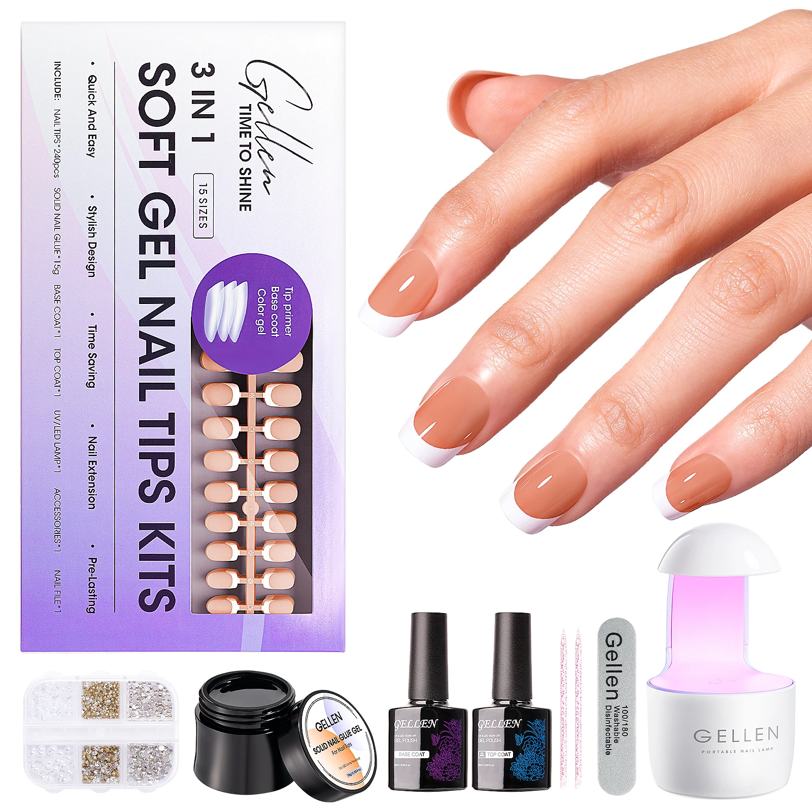 Brown French Press on Nails Kit Short Square Gel 240pcs Soft Tips UV Lamp Top Base Coat Gel Polish Travel Nail Art Supplies
Brown French Press on Nails Kit Short Square Gel 240pcs Soft Tips UV Lamp Top Base Coat Gel Polish Travel Nail Art Supplies