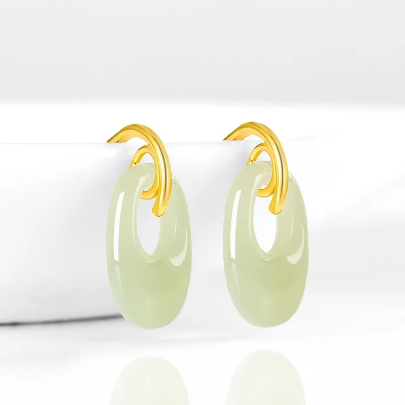 TIMESWIND Light Green Natural Jade Hollow Oval Pendant Women S925 Silver Earrings with Certificate
TIMESWIND Light Green Natural Jade Hollow Oval Pendant Women S925 Silver Earrings with Certificate