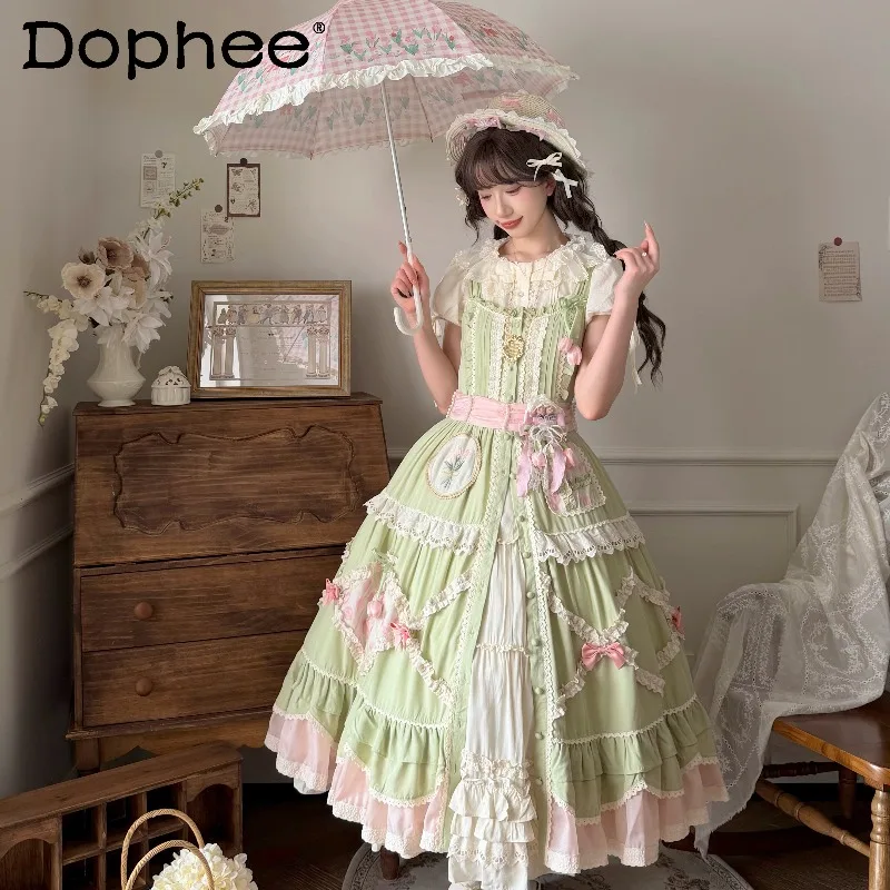 2026 Summer New Japanese Original Lolita Dress Idyllic Small Fresh Lace Sweet Girl Loose Long Big Swing Dress
2026 Summer New Japanese Original Lolita Dress Idyllic Small Fresh Lace Sweet Girl Loose Long Big Swing Dress