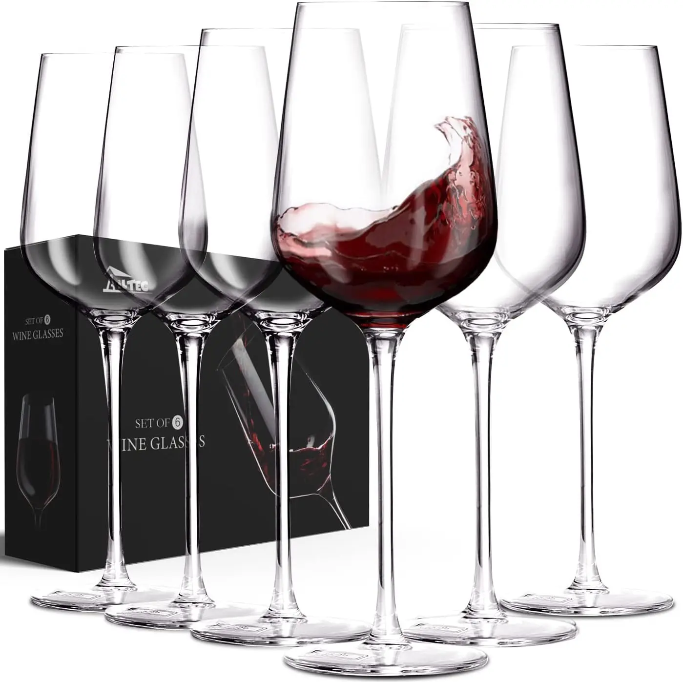 Wine Glasses Set of 6, Crystal Glass with Stem for Drinking Red/White/Cabernet Wine as Gifts Sets, Clear Lead-Free Premi
Wine Glasses Set of 6, Crystal Glass with Stem for Drinking Red/White/Cabernet Wine as Gifts Sets, Clear Lead-Free Premi
