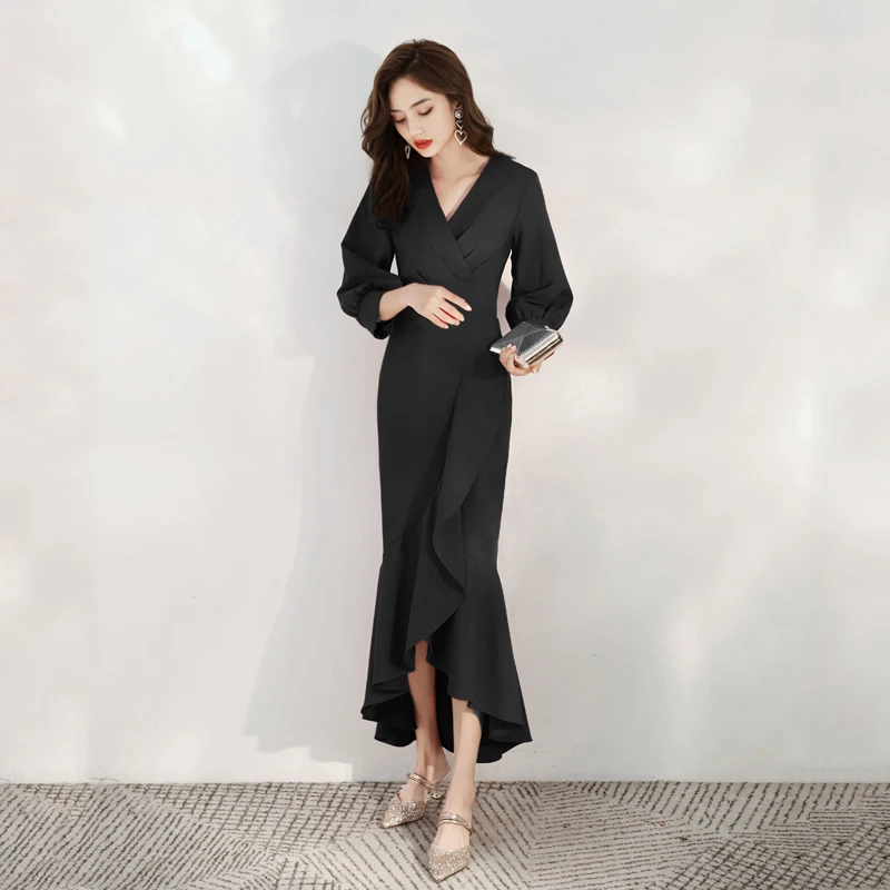 Bla Fi Tail Evening Dr Women's Summer Par Ele V-ne Gathered Slimming mid Waist Long Skirt Faionable Polyester
Bla Fi Tail Evening Dr Women's Summer Par Ele V-ne Gathered Slimming mid Waist Long Skirt Faionable Polyester