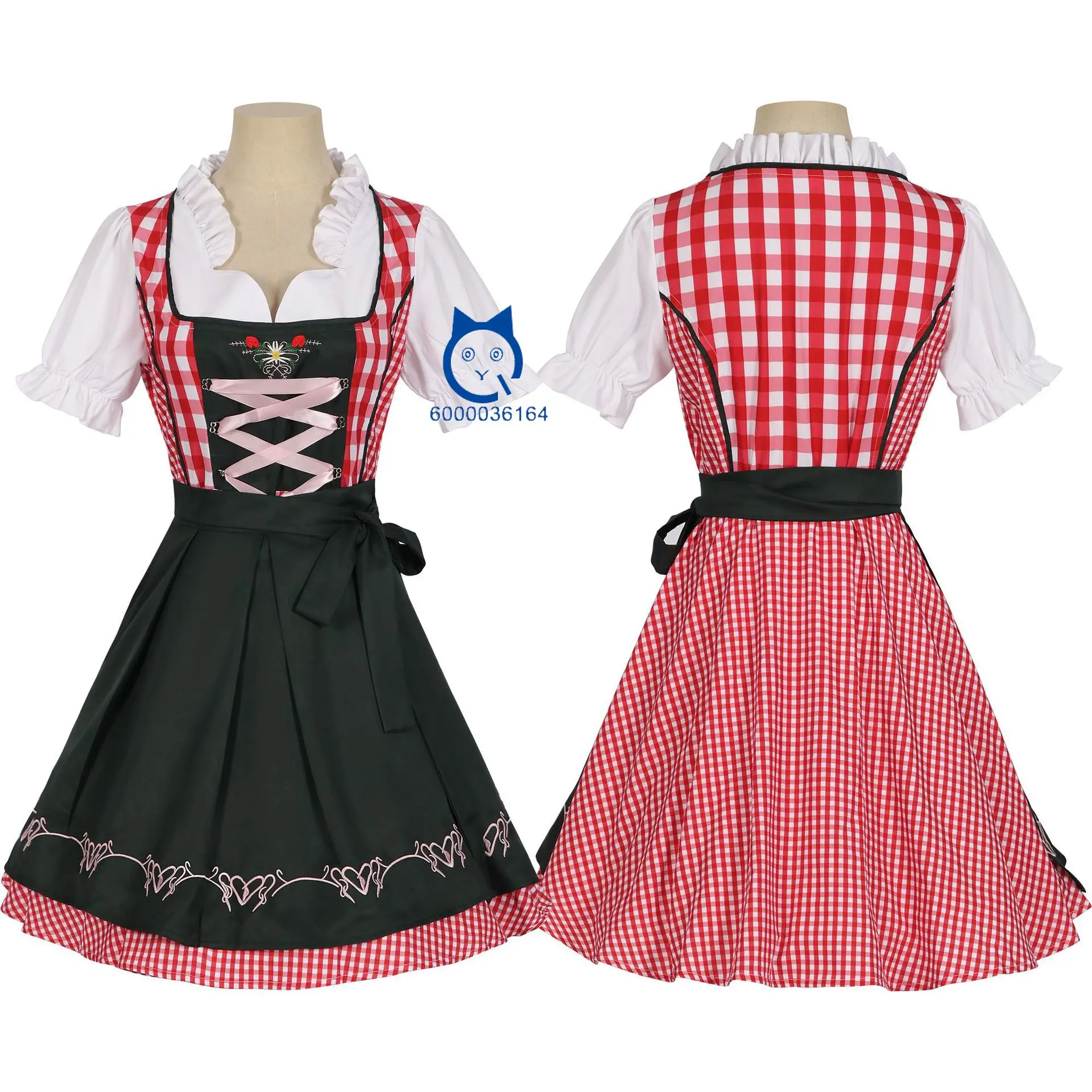 Red Plaid Dress with Black Apron for Oktoberfest Carnival German Bavarian Beer Costume Halloween Cosplay Carnival Party Unifrom
Red Plaid Dress with Black Apron for Oktoberfest Carnival German Bavarian Beer Costume Halloween Cosplay Carnival Party Unifrom
