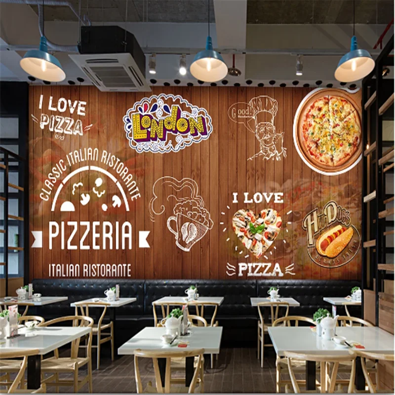 Custom Pizza Western Fast Food Restaurant Industrial Decor Wooden Wall Background Mural Wallpaper 3D Snack Bar Wall Paper 3D
Custom Pizza Western Fast Food Restaurant Industrial Decor Wooden Wall Background Mural Wallpaper 3D Snack Bar Wall Paper 3D