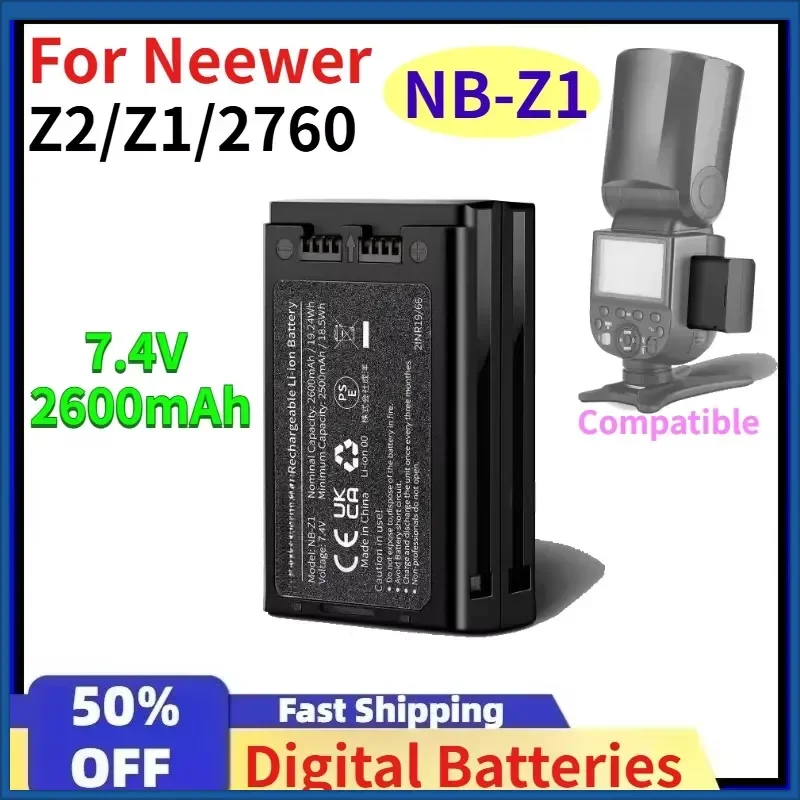 7.4V 2600mAh NB-Z1 Flash Batteries for Neewer Z2/Z1/2760 TTL Automatic Light Measurement High-speed Travel Photography
7.4V 2600mAh NB-Z1 Flash Batteries for Neewer Z2/Z1/2760 TTL Automatic Light Measurement High-speed Travel Photography
