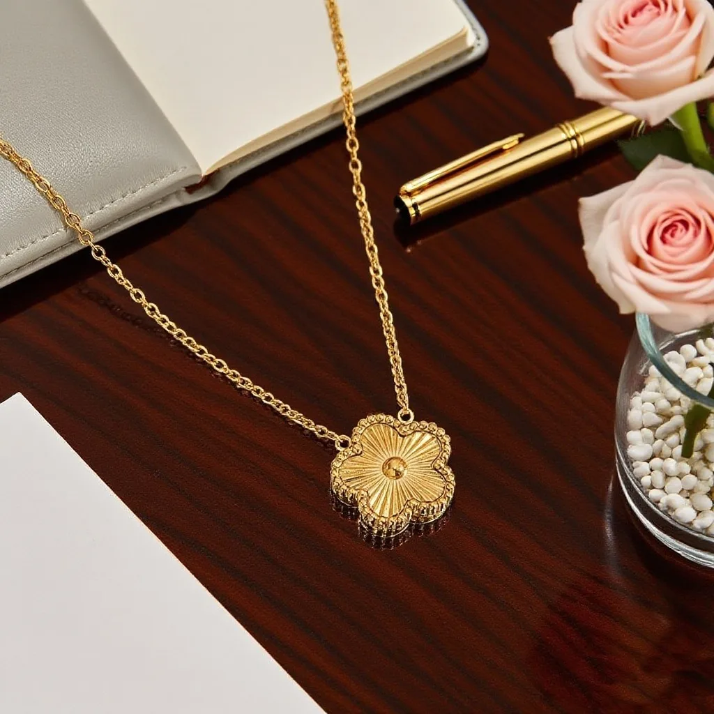 Luxury Brand Five Leaves Flower Double Sided Pendant Necklace For Women Charm Stainless Steel Gold Plated Colalr Jewelry Gifts
Luxury Brand Five Leaves Flower Double Sided Pendant Necklace For Women Charm Stainless Steel Gold Plated Colalr Jewelry Gifts
