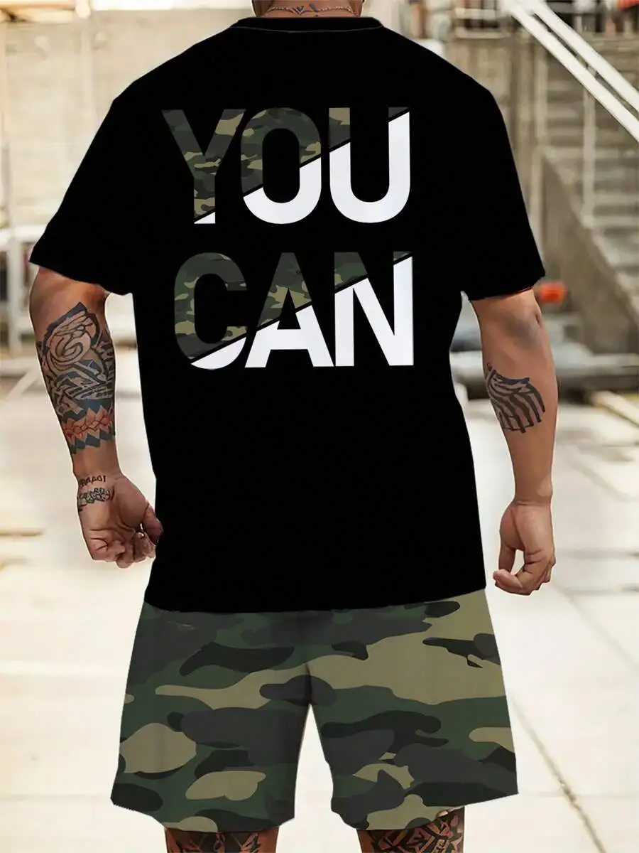 Camouflage Pattern Plus Size Mens Loose Fit Crew Neck Tee And Shorts Set Casual Sportswear Breathable Polyester
Camouflage Pattern Plus Size Mens Loose Fit Crew Neck Tee And Shorts Set Casual Sportswear Breathable Polyester