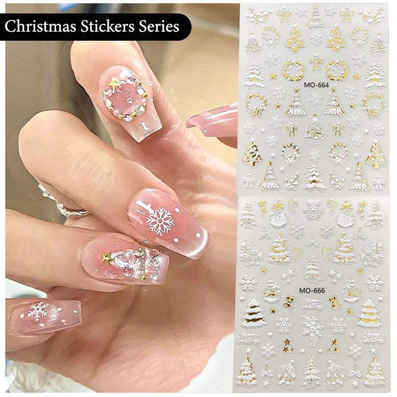 {MX} 5D Embossed Christmas Nail Stickers Golden Foiled Snowflake Wreath Xmas Tree Nail Art Decals Slider New Year Manicure Decor
{MX} 5D Embossed Christmas Nail Stickers Golden Foiled Snowflake Wreath Xmas Tree Nail Art Decals Slider New Year Manicure Decor
