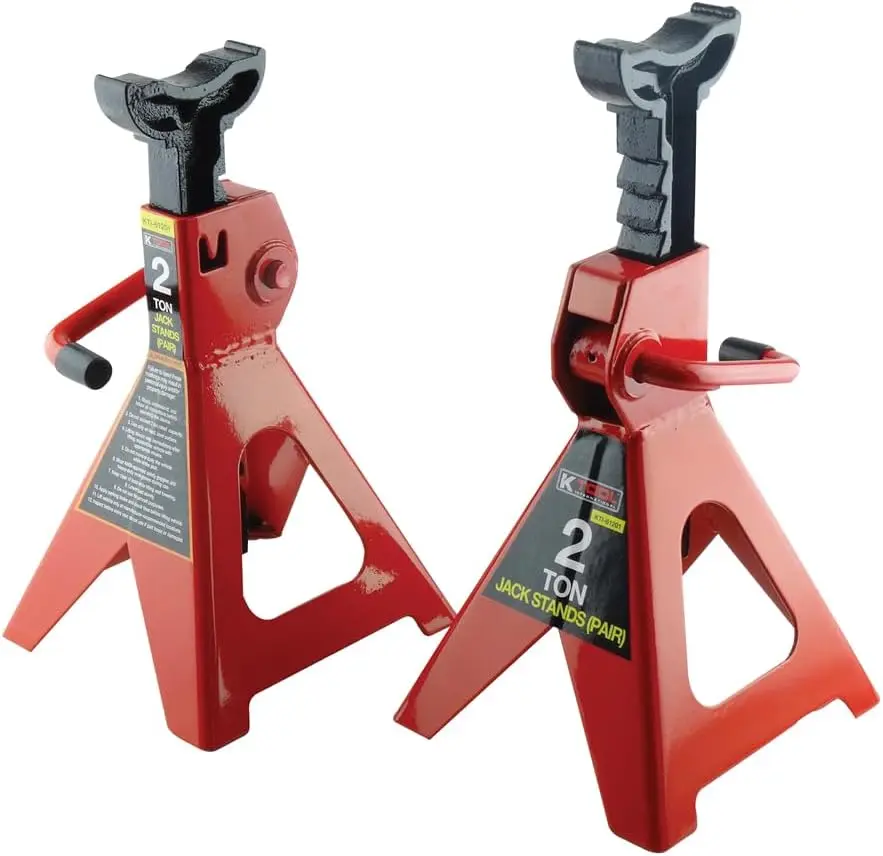 2 Ton Automotive Jack Stands, 4000 lbs Capacity, Heavy Duty Steel, Adjustable Height 10.75-16.73 in, Red/Black Pair
2 Ton Automotive Jack Stands, 4000 lbs Capacity, Heavy Duty Steel, Adjustable Height 10.75-16.73 in, Red/Black Pair