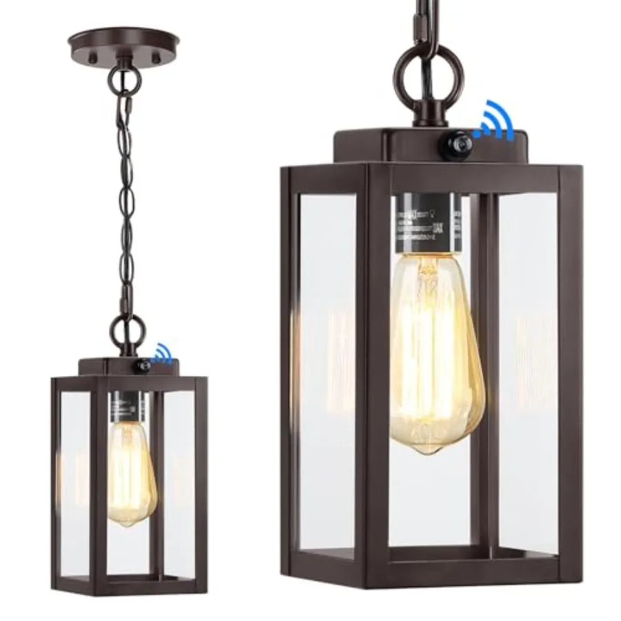 11'' Dusk to Dawn Outdoor Pendant Light, Modern Outside Chandelier Outdoor Hanging Lantern Light, Matte with Clear Glass, Exter
11'' Dusk to Dawn Outdoor Pendant Light, Modern Outside Chandelier Outdoor Hanging Lantern Light, Matte with Clear Glass, Exter
