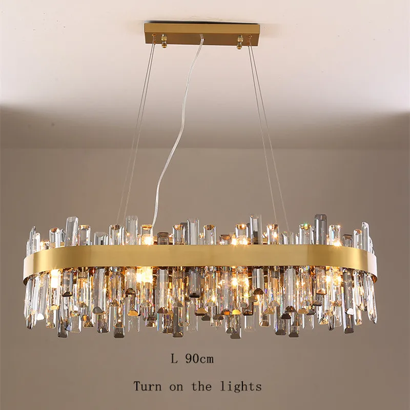 New Modern Crystal Chandelier for Living Room Luxury Bedroom Lighting Fixtures Oval Gold Crystal Lamp
New Modern Crystal Chandelier for Living Room Luxury Bedroom Lighting Fixtures Oval Gold Crystal Lamp