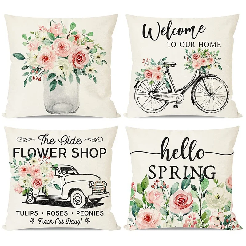 Spring Pillow Covers 18X18 Set Of 4 Farmhouse Throw Pillows Cases Cushion Covers For Home Outdoor Spring Decorations
Spring Pillow Covers 18X18 Set Of 4 Farmhouse Throw Pillows Cases Cushion Covers For Home Outdoor Spring Decorations