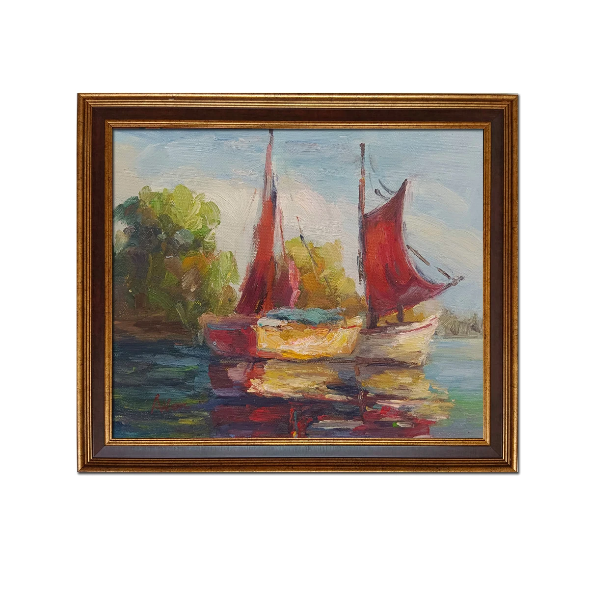 Golden Framed-High Quality Hand painted Oil painting on Canvas IMPRESSIONISM Sailboat Landscape Wall Art Home Decor
Golden Framed-High Quality Hand painted Oil painting on Canvas IMPRESSIONISM Sailboat Landscape Wall Art Home Decor