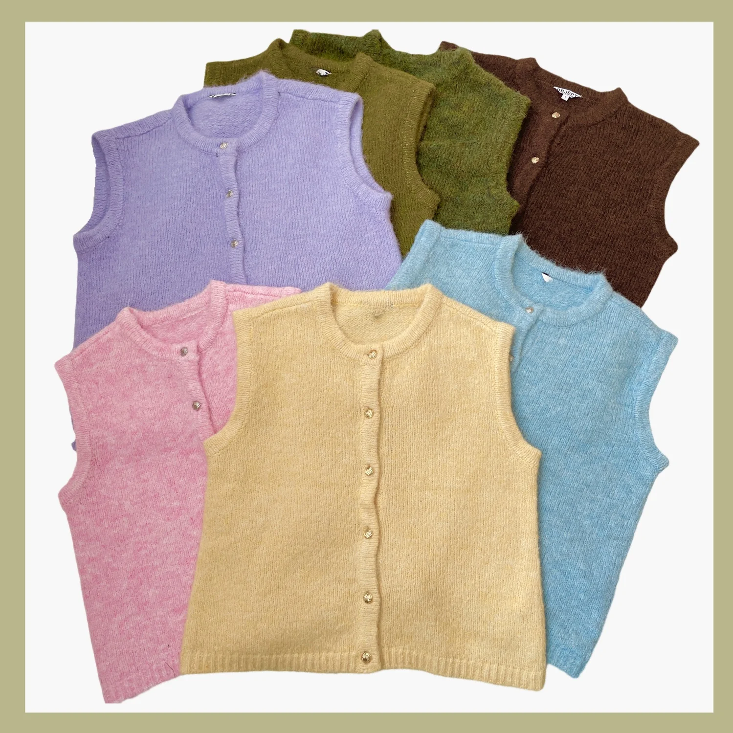 Soft Candy Colored Knitted Vest Three Uncle Sweater Casual Style Women's Open Cardigan Regular Length Blend Fabric Single Wear
Soft Candy Colored Knitted Vest Three Uncle Sweater Casual Style Women's Open Cardigan Regular Length Blend Fabric Single Wear