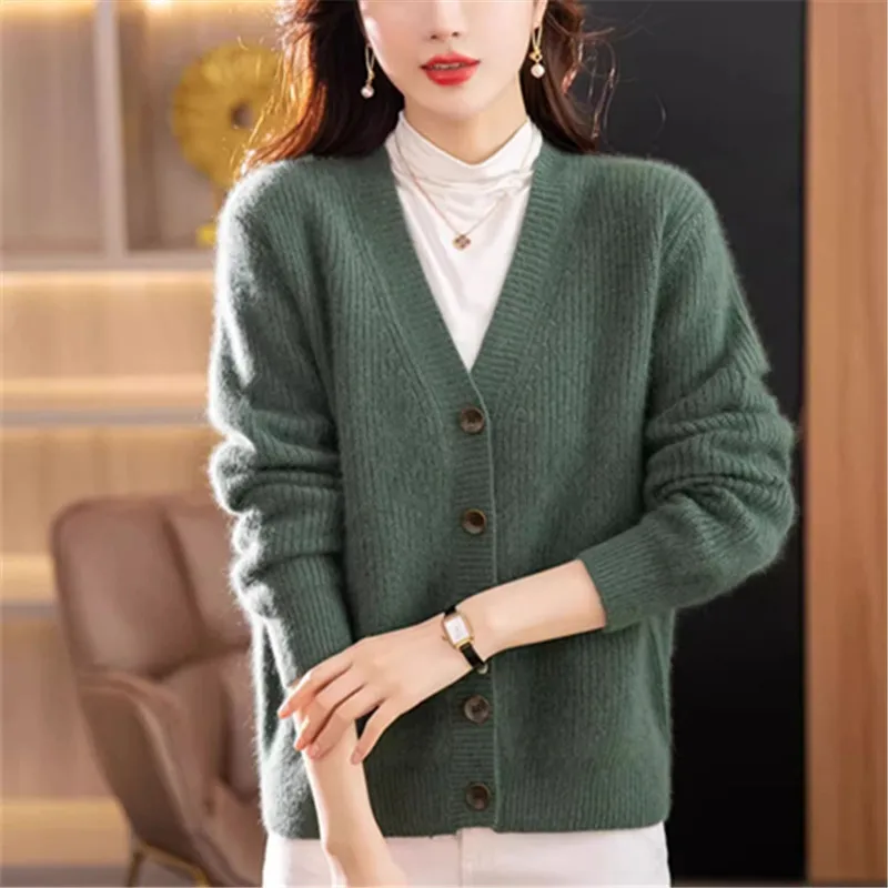 Women Knitted Cardigan Coat Sweater Spring And Autumn 2024 New Fashion V-Neck Long Sleeve Mom Knitwear Clothes Ladies Tops B393
Women Knitted Cardigan Coat Sweater Spring And Autumn 2024 New Fashion V-Neck Long Sleeve Mom Knitwear Clothes Ladies Tops B393