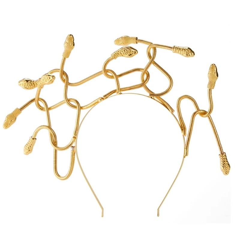 Золотой винтажный головной убор для косплея, головной убор со змеями для девочек, обруч для волос на Хэллоуин 
Золотой винтажный головной убор для косплея, головной убор со змеями для девочек, обруч для волос на Хэллоуин