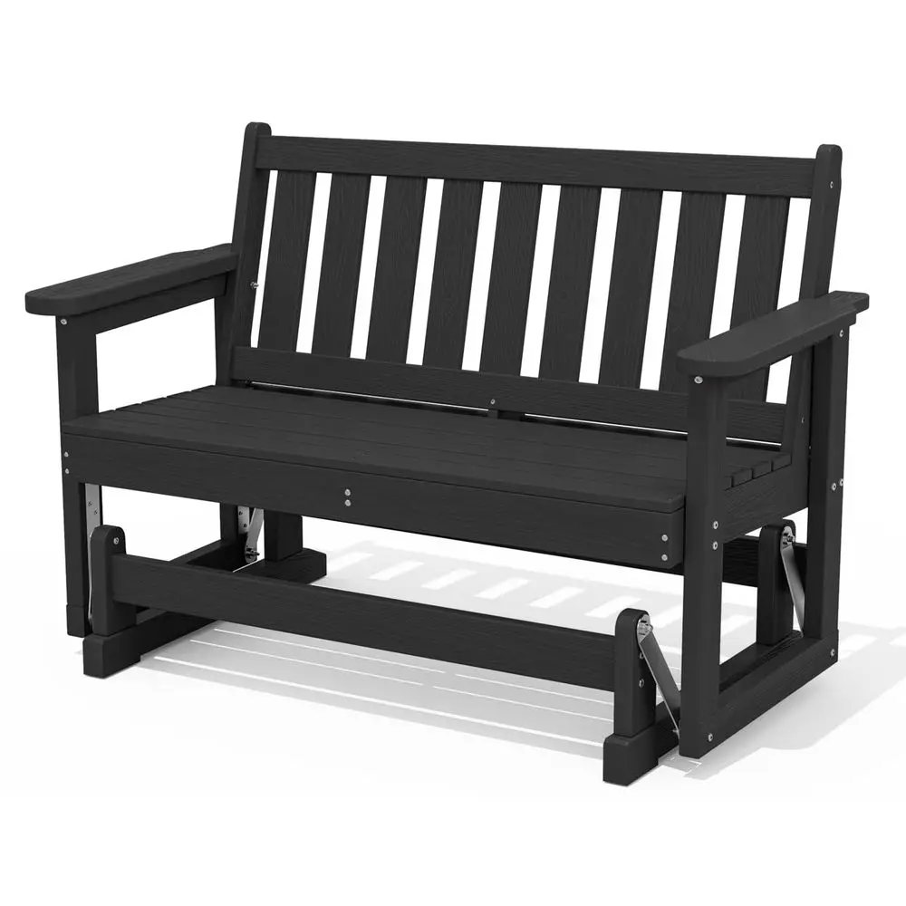 2 Person Patio Glider Bench, HDPE Material WeatherResistant Swinging Bench for Outdoor Porch Garden, Black
2 Person Patio Glider Bench, HDPE Material WeatherResistant Swinging Bench for Outdoor Porch Garden, Black