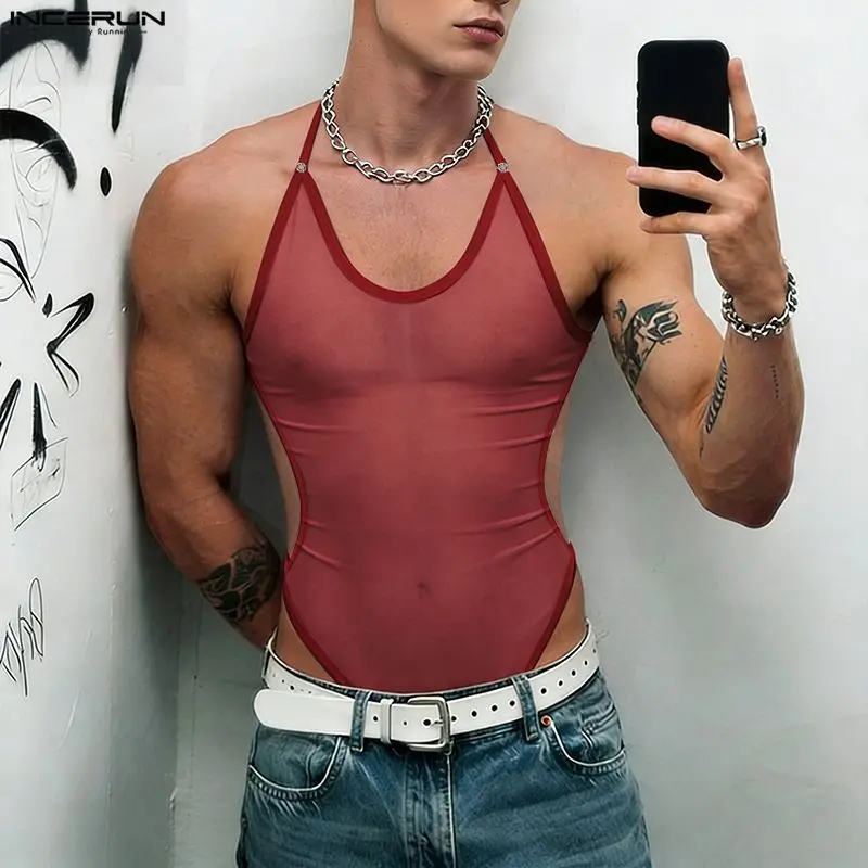INCERUN Men's Bodysuits Solid Mesh See Through O-neck Sleeveless Bodysuit For Man Sexy 2026 Hollow Out Male Rompers Playsuits
INCERUN Men's Bodysuits Solid Mesh See Through O-neck Sleeveless Bodysuit For Man Sexy 2026 Hollow Out Male Rompers Playsuits