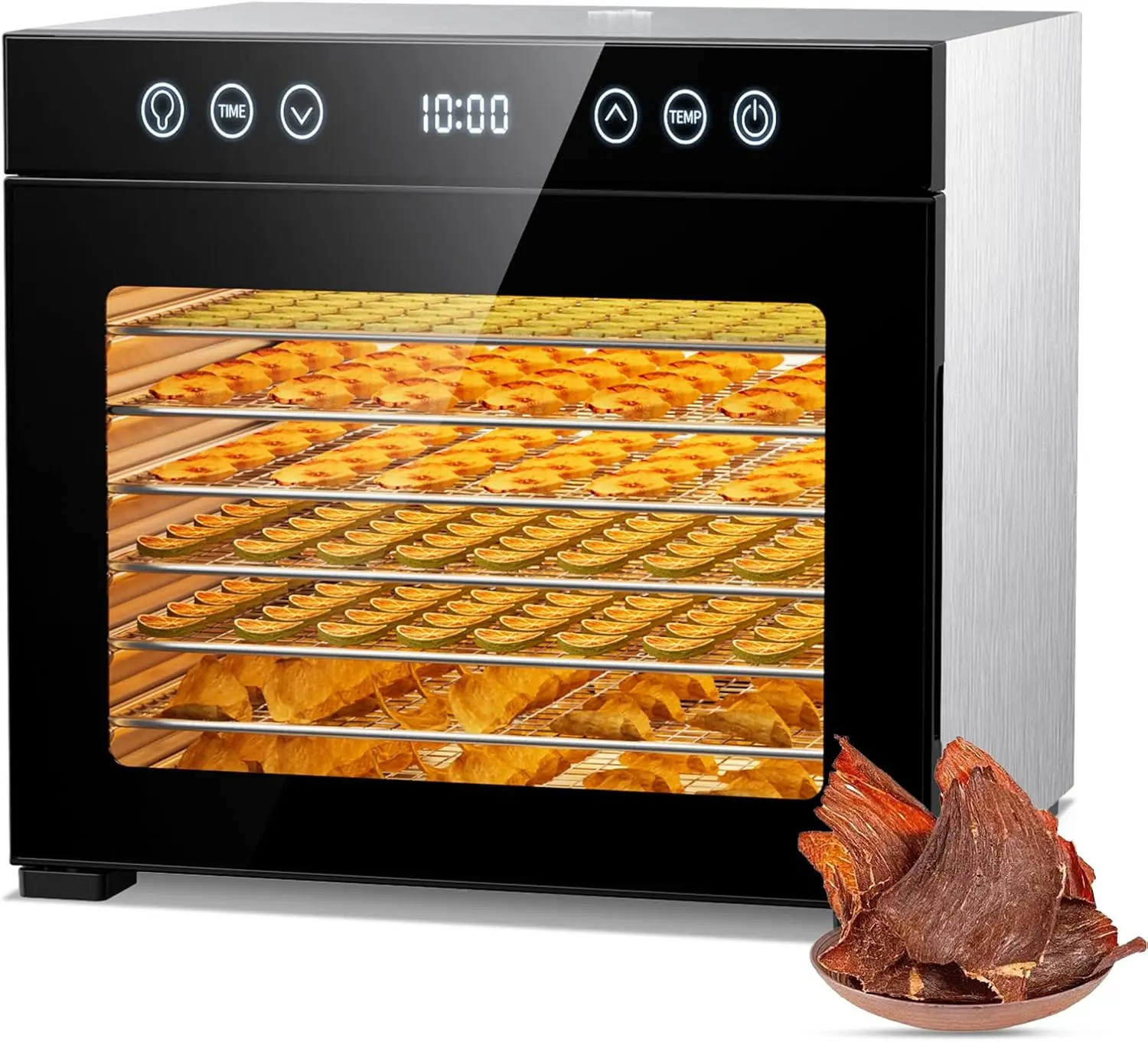 Food Dehydrator 650W, 8 Stainless Steel Tray Dehydrating Machine with Digital Timer & Temp Control (95℉-167℉), Quiet Powerful
Food Dehydrator 650W, 8 Stainless Steel Tray Dehydrating Machine with Digital Timer & Temp Control (95℉-167℉), Quiet Powerful