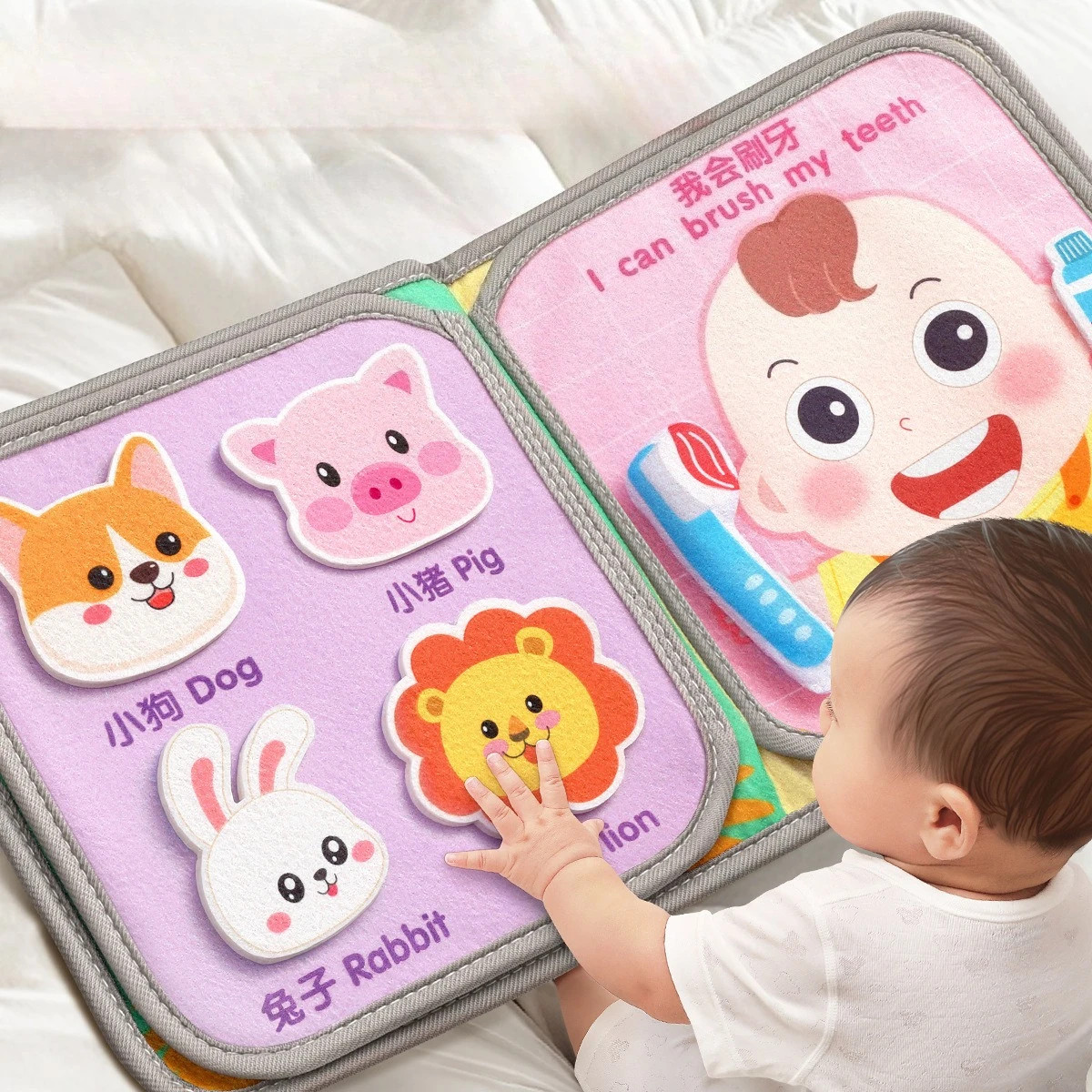 Книга из ткани для малышей от разрывов: жевательная, устойчивая к разрыву игрушка для раннего обучения для младенцев 0–3 лет Тихая книга с наклейками
Книга из ткани для малышей от разрывов: жевательная, устойчивая к разрыву игрушка для раннего обучения для младенцев 0–3 лет Тихая книга с наклейками