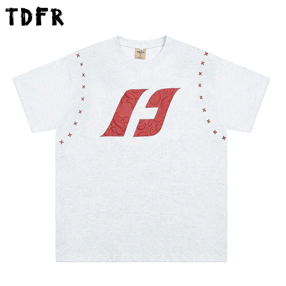 Foaming Printing Short Sleeve T-shirt Mens Letter Summer Streetwear Loose Crew Neck Half-Sleeve Cotton Tee Men
Foaming Printing Short Sleeve T-shirt Mens Letter Summer Streetwear Loose Crew Neck Half-Sleeve Cotton Tee Men