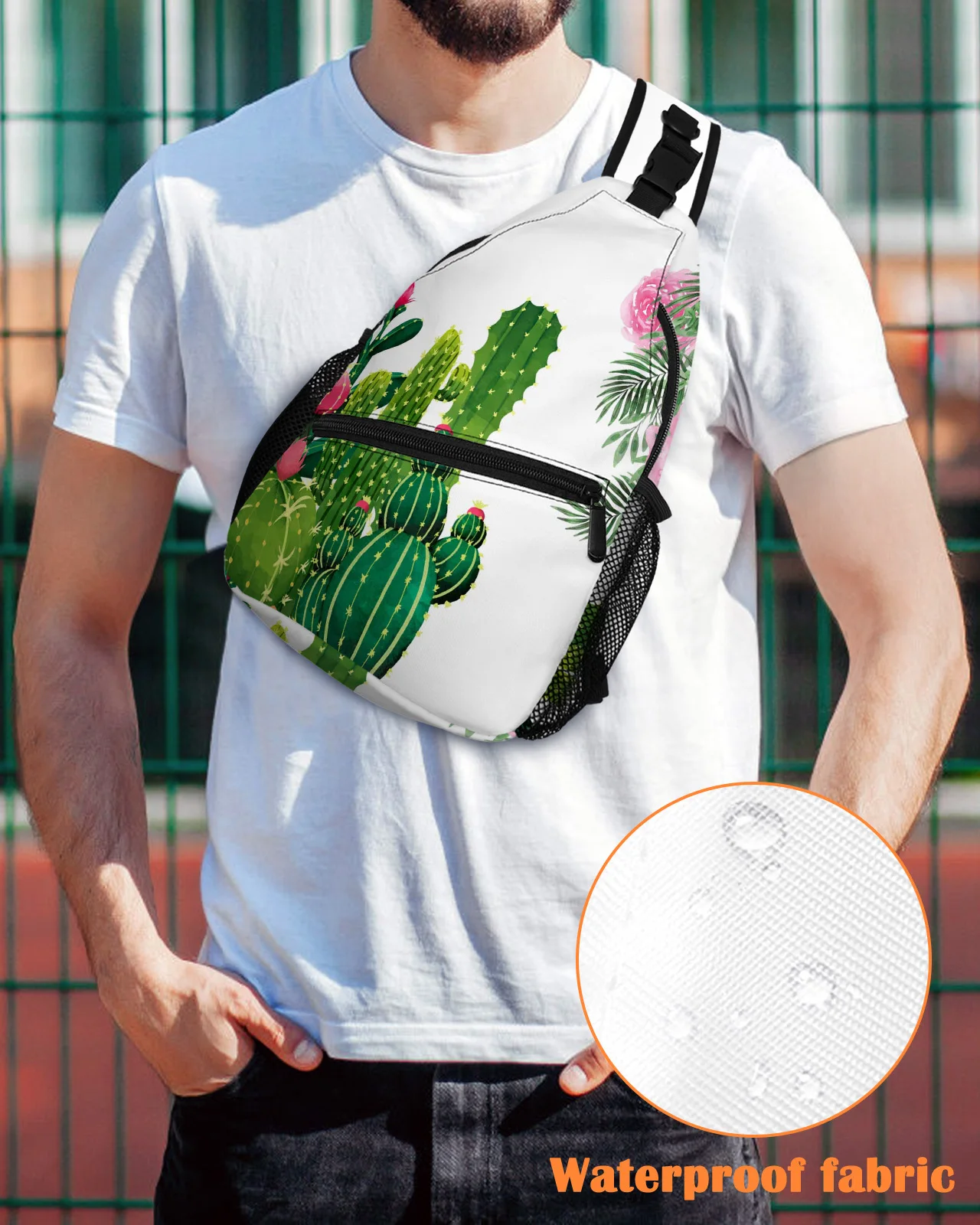 Cactus Tropical Flower Leaves Chest Bag for Men Casual Sports Shoulder Bag Women's Travel Waterproof Messenger Bag
Cactus Tropical Flower Leaves Chest Bag for Men Casual Sports Shoulder Bag Women's Travel Waterproof Messenger Bag