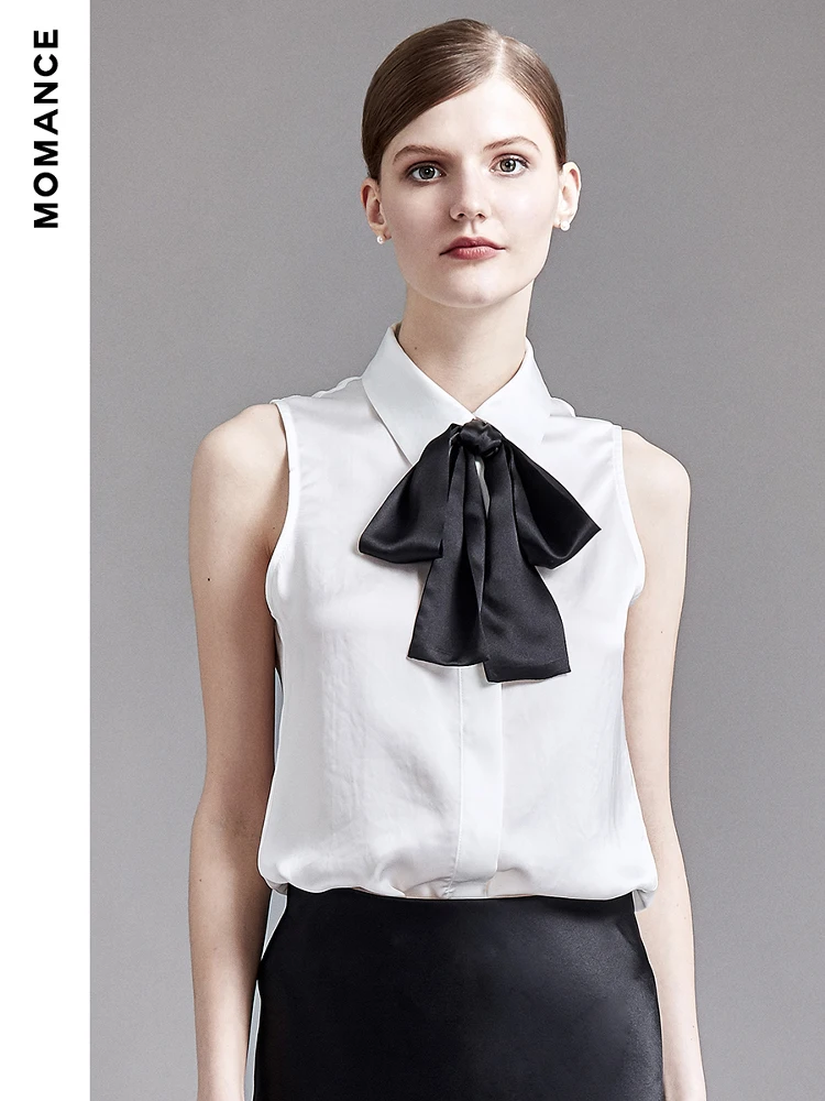 MOMANCE Silk Satin irt with Detachable Knot Ribbon for Office Vintage Straight Cut Svel Women's Busin irt
MOMANCE Silk Satin irt with Detachable Knot Ribbon for Office Vintage Straight Cut Svel Women's Busin irt