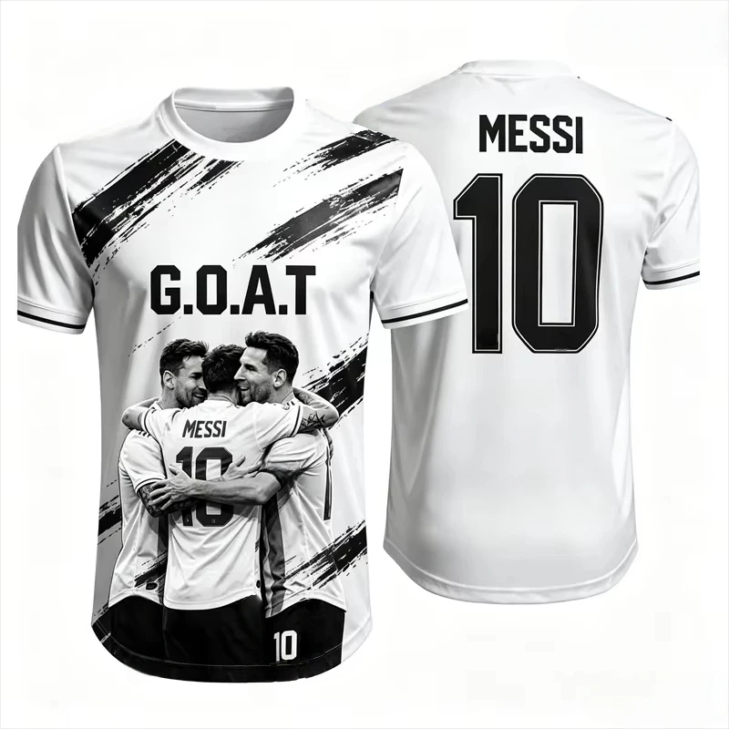 2026 Messi No.10 G.O.A.T Print Football T-shirt, 3D Graphic Sports Jersey, Unisex Adult Kids Casual Short Sleeve Soccer Fan Tops
2026 Messi No.10 G.O.A.T Print Football T-shirt, 3D Graphic Sports Jersey, Unisex Adult Kids Casual Short Sleeve Soccer Fan Tops