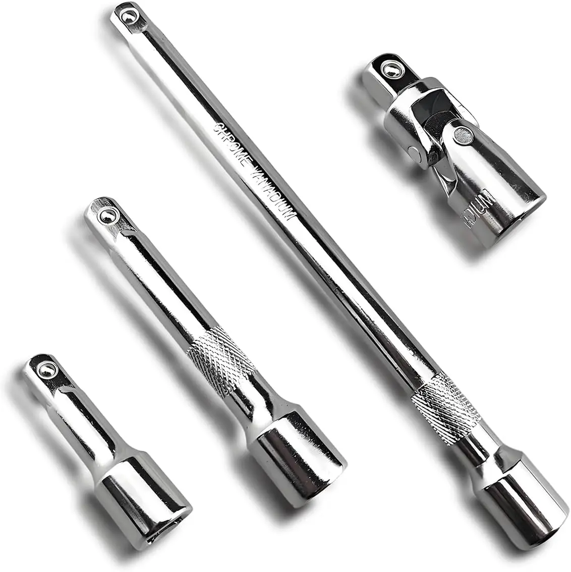 4 PCS 1/2' Drive Impact Extension Set, 3-10' Bars & Universal Joint, Cr-V Steel, Anti-Rust, Zero Torque Loss – Heavy-Duty for Au
4 PCS 1/2' Drive Impact Extension Set, 3-10' Bars & Universal Joint, Cr-V Steel, Anti-Rust, Zero Torque Loss – Heavy-Duty for Au