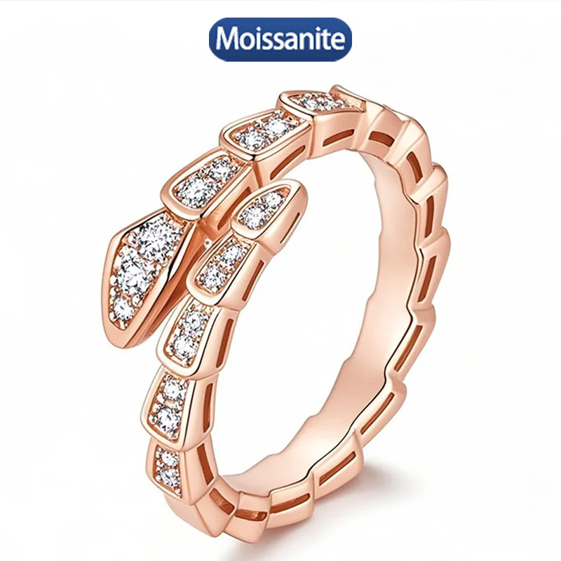 S925 Silver Moissanite 0.3CT Snake ring electroplated 18k gold platinum exquisite fashion light luxury design women wedding ring
S925 Silver Moissanite 0.3CT Snake ring electroplated 18k gold platinum exquisite fashion light luxury design women wedding ring