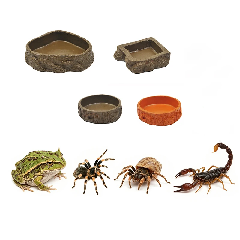 4Pcs Resin Reptile Food Dish Set, Wood Style Feeding Bowls for Small Reptiles Amphibians Invertebrates
4Pcs Resin Reptile Food Dish Set, Wood Style Feeding Bowls for Small Reptiles Amphibians Invertebrates