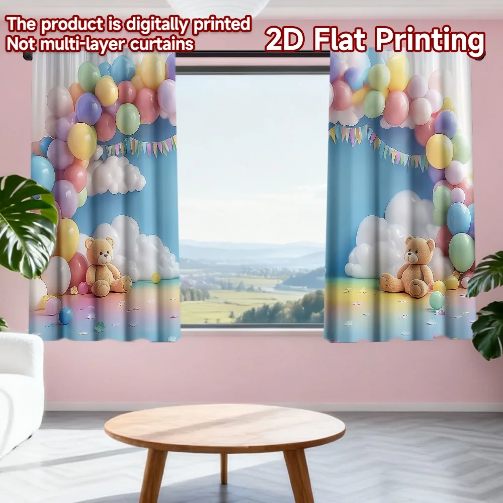 2D flat printing 2pcs Drapes Birthday Balloon Teddy Bears Digital Printed Polyester Drapes Family Party Decoration Perfect for
2D flat printing 2pcs Drapes Birthday Balloon Teddy Bears Digital Printed Polyester Drapes Family Party Decoration Perfect for