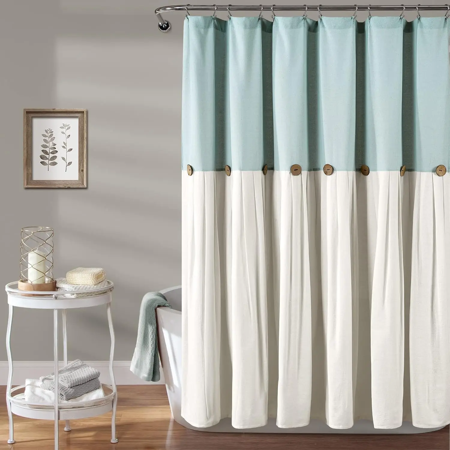 Linen Button Shower Curtain 72x78 Inch Blue White Extra Long Fabric Bathroom Decor
Linen Button Shower Curtain 72x78 Inch Blue White Extra Long Fabric Bathroom Decor