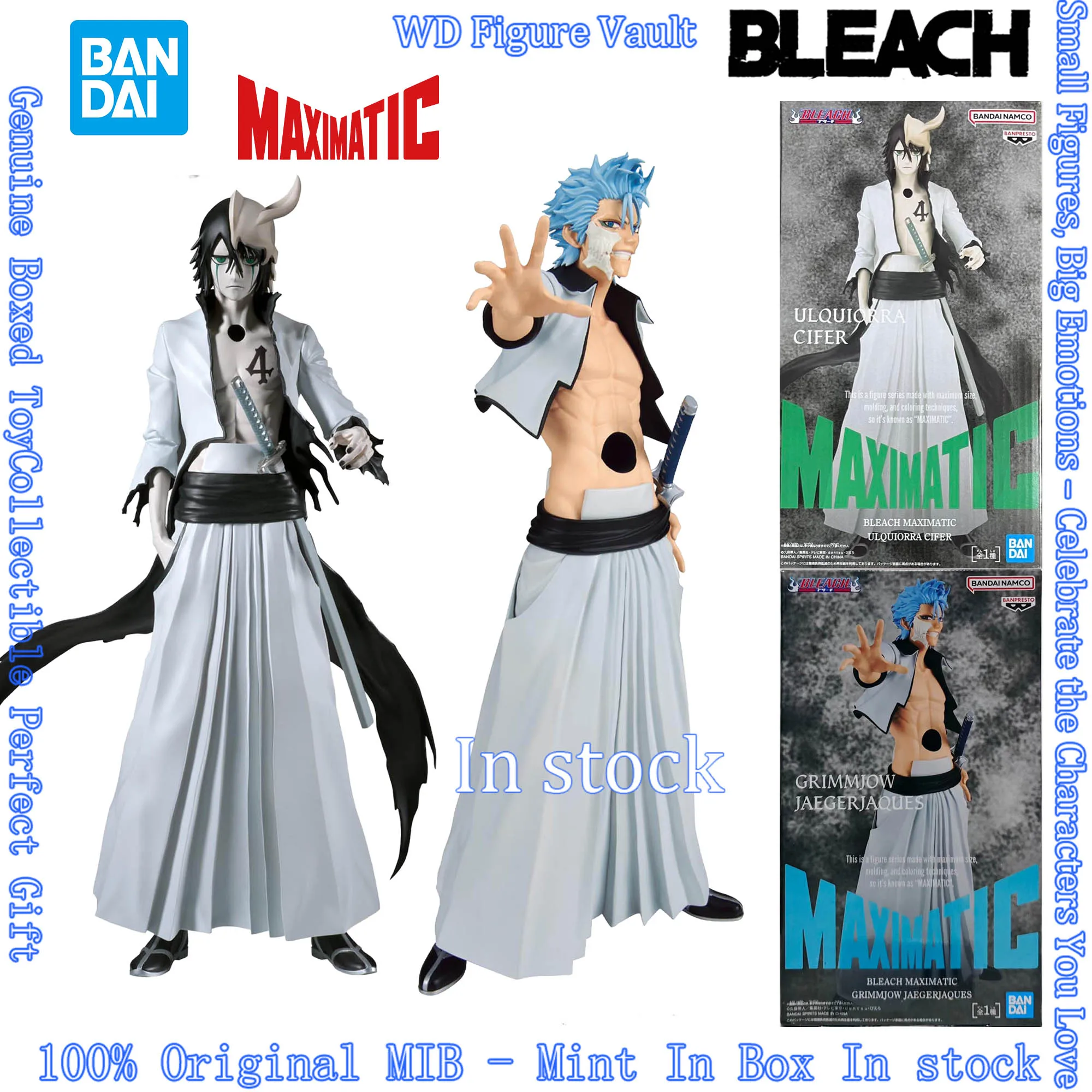 In Stock Original Banpresto Bleach MAXIMATIC Grimmjow Jaegerjaquez Ulquiorra Cifer Anime Collectible PVC Figure Toy
In Stock Original Banpresto Bleach MAXIMATIC Grimmjow Jaegerjaquez Ulquiorra Cifer Anime Collectible PVC Figure Toy