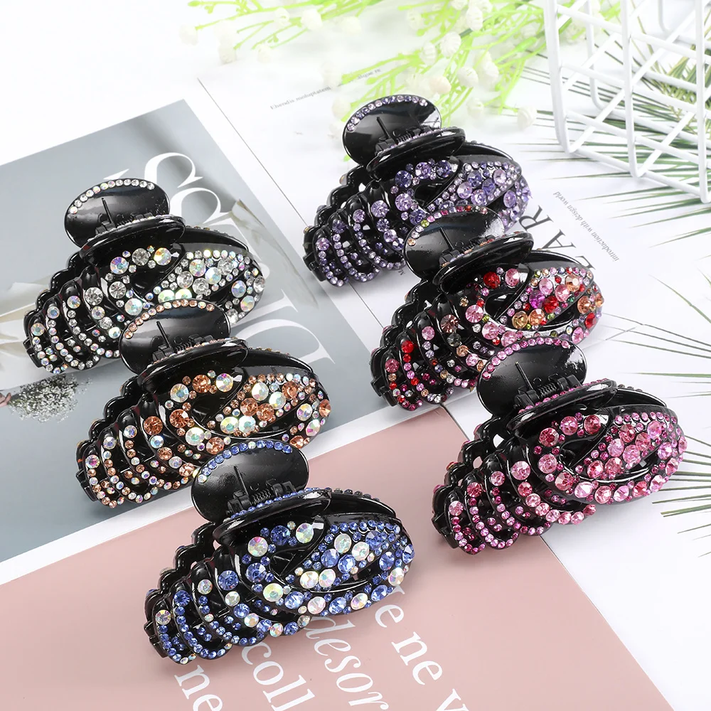 Oversize Claw Clips For Thick Hair With Colorful Rhinestone Plastic Big Jaw Clip Jumbo Claw For Women Strong Hold Long Hair
Oversize Claw Clips For Thick Hair With Colorful Rhinestone Plastic Big Jaw Clip Jumbo Claw For Women Strong Hold Long Hair