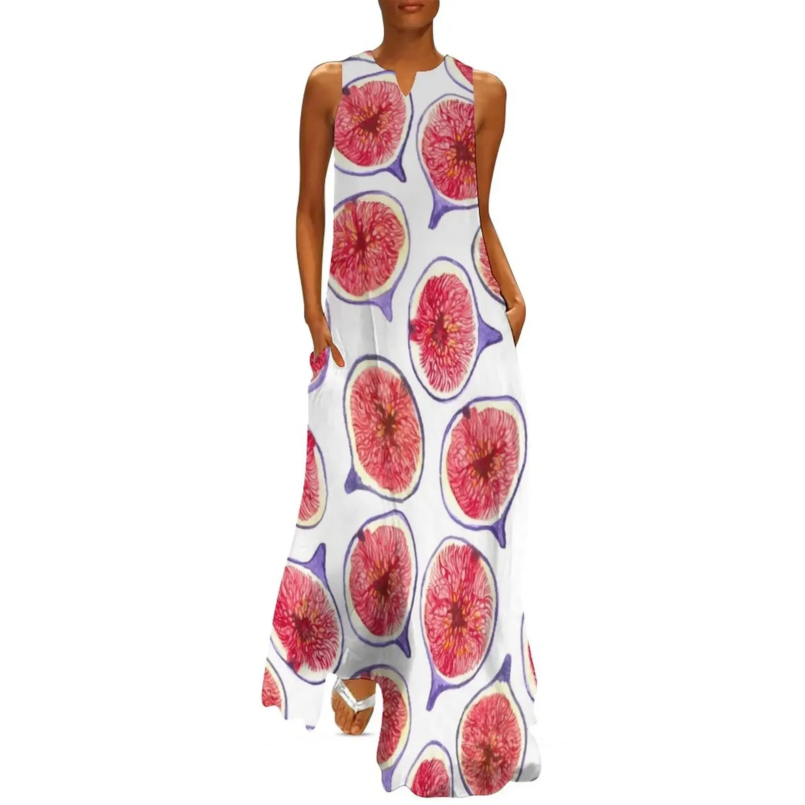 Fig slices watercolor Long Dress loose summer dress long dress women summer clothes for women
Fig slices watercolor Long Dress loose summer dress long dress women summer clothes for women