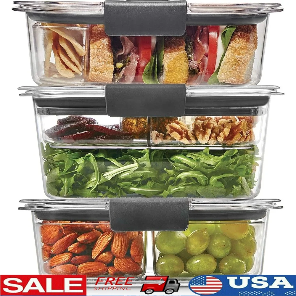Airtight Leak-Proof Plastic Food Storage Containers Set with Lids Removable Trays Stain-Resistant Microwave Safe Meal Prep
Airtight Leak-Proof Plastic Food Storage Containers Set with Lids Removable Trays Stain-Resistant Microwave Safe Meal Prep