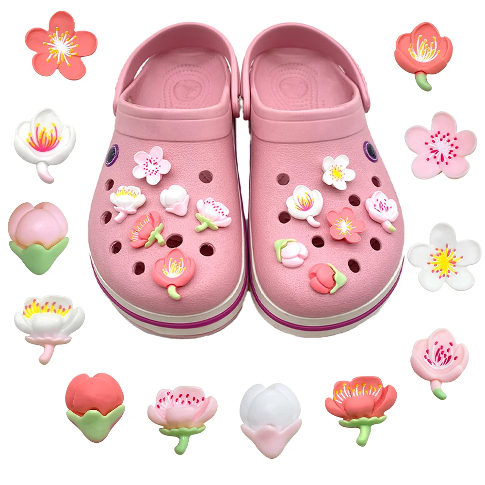 New 1-12pcs Cartoon Pink White Resin Flower Series PVC Shoe Accessories Fit with Hole wristbands DIY Shoe Decorations Kids Gifts
New 1-12pcs Cartoon Pink White Resin Flower Series PVC Shoe Accessories Fit with Hole wristbands DIY Shoe Decorations Kids Gifts