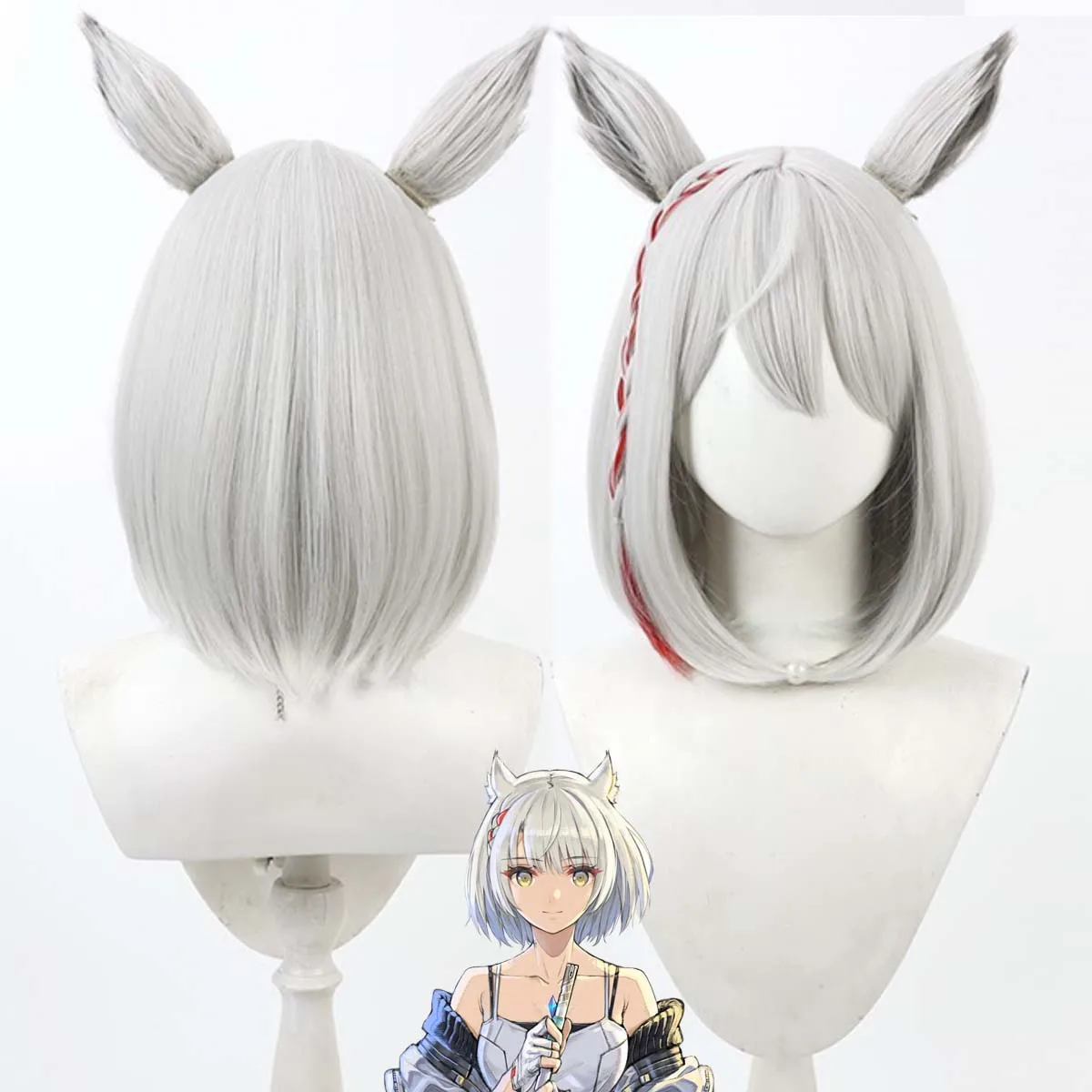 Game Roleplay Xenoblade Chronicles 3 Mio Cosplay Short Gray Bob Wig With Ear and Cap
Game Roleplay Xenoblade Chronicles 3 Mio Cosplay Short Gray Bob Wig With Ear and Cap