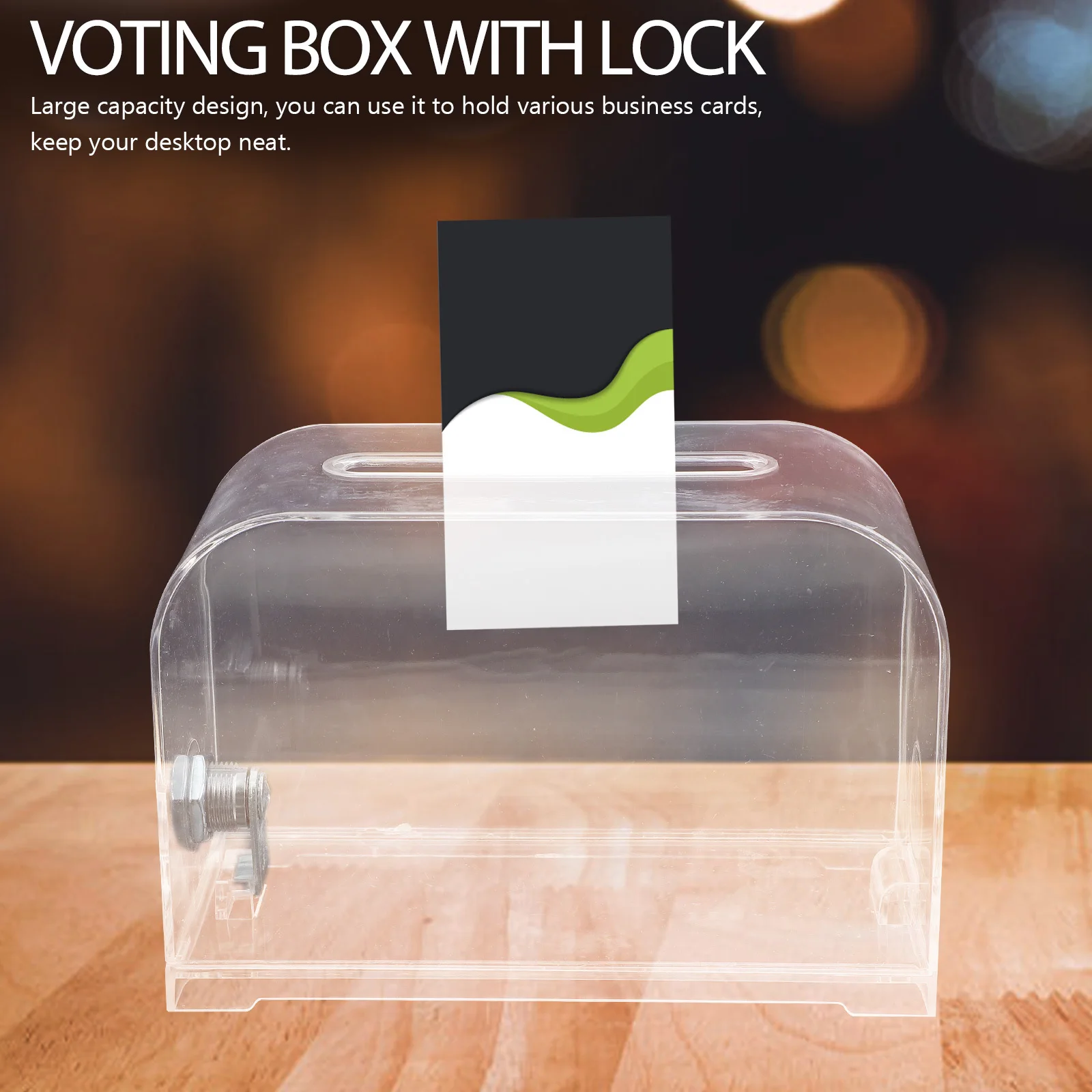 1 Set Portable Acrylic Business Card Box Large Capacity Lock Design Office Cards Holder Multi-Function Storage Organizer Tip 
1 Set Portable Acrylic Business Card Box Large Capacity Lock Design Office Cards Holder Multi-Function Storage Organizer Tip