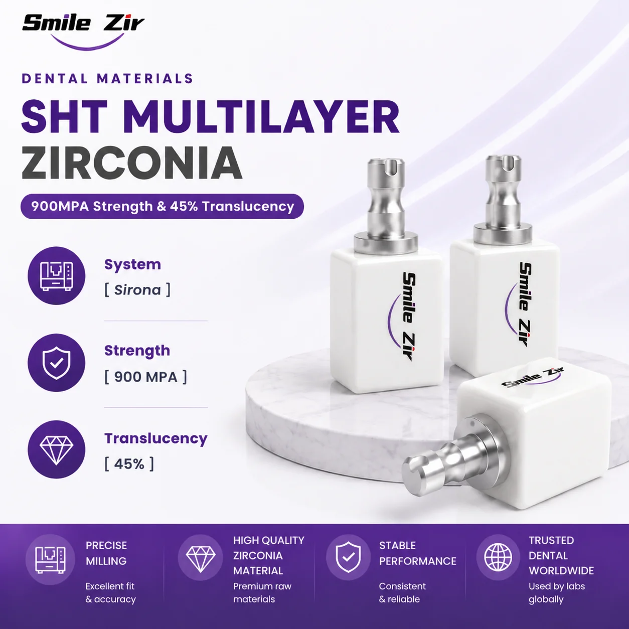 Zirconia CEREC MONO A2 STRENGTH Dental Multilayer Zirconia Blocks Dental Cerec CAD/CAM Lab Block Vita16 Shades 98mm for Crowns
Zirconia CEREC MONO A2 STRENGTH Dental Multilayer Zirconia Blocks Dental Cerec CAD/CAM Lab Block Vita16 Shades 98mm for Crowns