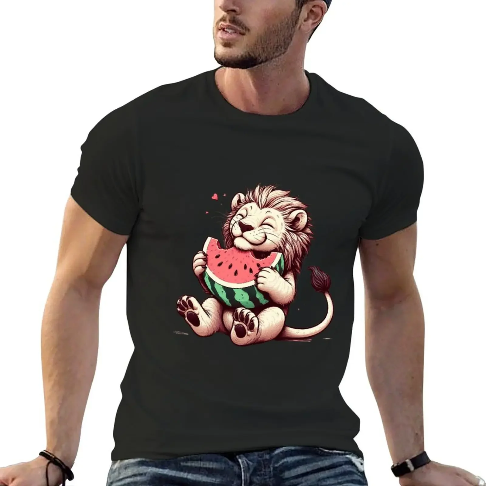Lion Eating Watermelon T-Shirt hippie clothes essential t shirt big and tall t shirts for men
Lion Eating Watermelon T-Shirt hippie clothes essential t shirt big and tall t shirts for men