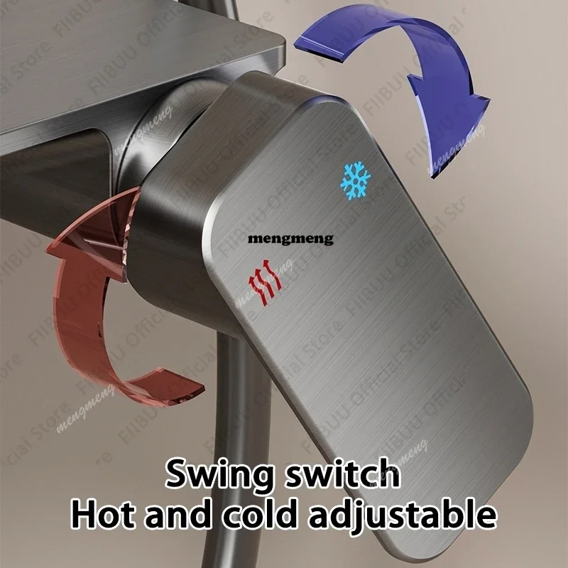 Gun Grey Bathroom Shower Systems Home Cold Hot Four-stop Water Outlet Showerhead Combination Shower Kit With Storage Platform SS
Gun Grey Bathroom Shower Systems Home Cold Hot Four-stop Water Outlet Showerhead Combination Shower Kit With Storage Platform SS